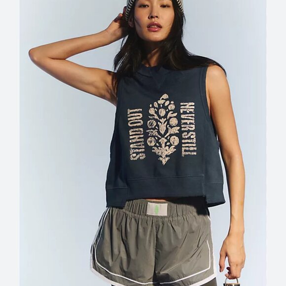 new FREE PEOPLE MOVEMENT intercept fleece tank popover top xs - Picture 1 of 2